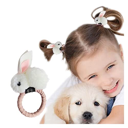 1Pc Cute Bunny Hair Ties For Girls Elastic Hair Scrunchies Bands Kids Furry Curly Hair Ponytail Holders Hair Clips Furry Hair Rope (B-1Pc Hair Ties, One Size) #TOP2