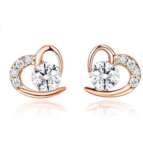 Kaguyo Rose Gold Heart Stud Earrings Cover
