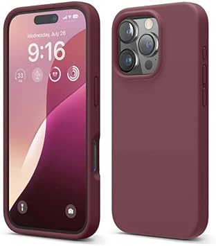 iPhone 16 Pro Max ile Uyumlu İçi Kadife Lansman Silikon Kılıf – Kamera Korumalı, Darbe Emici, Premium Yumuşak Kapak Bordo