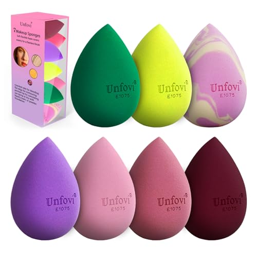 Multicolor Makeup Sponges Set, 7Pcs Ultra-soft and Latex Free Makeup Sponge for Foundation, Drop Shape Beauty Cosmetic Blender For Powder Cream and Liquid, Super Soft Wonder Cosmetic Applicator