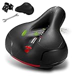 Comfortable Bike Seat for Men Women with Dual Shock Absorbing Ball Waterproof Wide Bicycle Saddle Fit for Most Standard Post