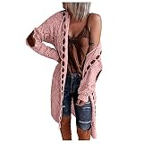 Women Hooded Open Front Cardigan Oversized Elbow Patch Long Sleeve Cable Knit Sweaters Chunky Long S