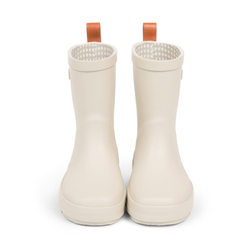 FENDER & CO. Kids' Rain Boots - Natural Rubber, Waterproof, Gingham Cotton Lining, Gender Neutral Color, Slip-Resistant Outsole4