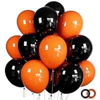 100 Pcs Black and Orange Balloons 12 Inch Halloween Balloon Thicken Latex Helium Party Balloons for Halloween, Birthday Party Balloon Arch Garland Decorations