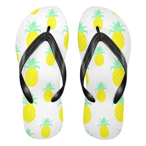 Pineapple Yellow Fruits Flip Flops for Beach Thong Sandals Anti-slip Lightweight Shower Shoes for Summer Swim Travel