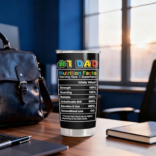 Father Day Gifts, Daddio Tumbler with Lid 20 oz Stainless Steel, Dad Coffee Mug, Gamer Dad Drinking Cup, Birthday Gifts for Father, Men, Husband — view 6