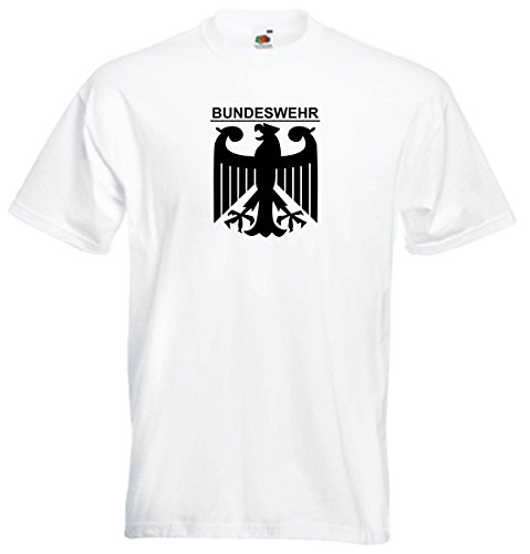 Camiseta de los hombres y los niños - JDM / Die Cut - T-Shirt - blanco - Bundeswehr mit Adler - L