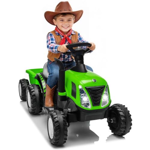 12V Toddler Ride on Tractor with Detachable Trailer