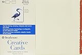Strathmore Blank Greeting Cards with Envelopes, White with Red Deckle, Pack of 50 (362500