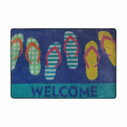 Product Heaven Jack Summer Door Mat Indoor Welcome Doormat 18X30 Inch Front Door Mat Rubber Backing Non Slip Doormats Washable Absorb Mud Easy Clean Thin Doormat Pool Decor #TOP28