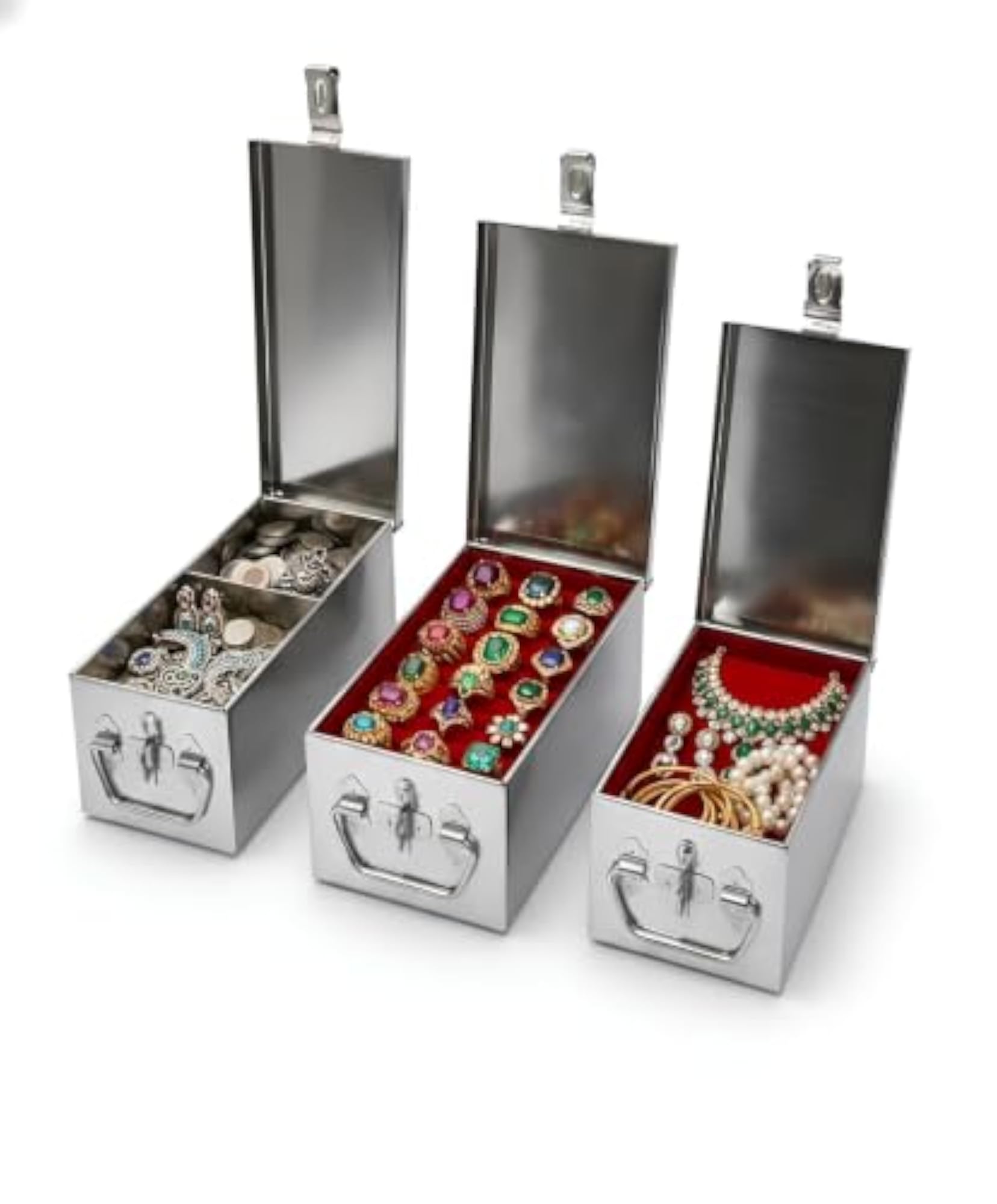 Stainless Steel Storage Boxes, Set of 3 Pieces