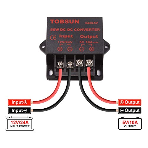 12v to 5v Converter - iGreely DC 12V 24V to 5V 10A Step Down Converter Adapter DC Voltage Reducer Regulator Power Supplies Transformer Module (5V 10A 50W)2