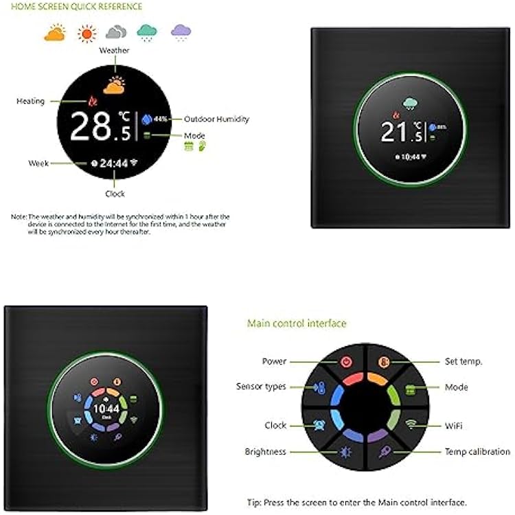 Docooler WiFi Smart Thermostat Temperature Controller Weekly Programmable Button Control/Mobile APP/Voice Control Compatible with Alexa/Google Home/Tuya App - for Water/Gas Boiler 5A