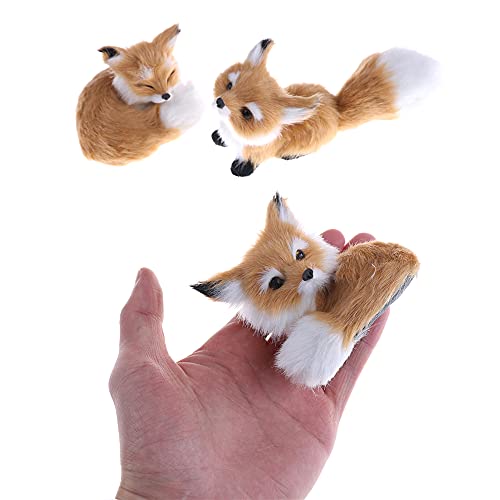 Gudves Simulation Brown Fox Toy Furs Squatting Fox Model Home Decoration Animals World With Static Action Figures (Fox Toy) #TOP1