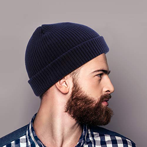 Satinior 4 Pieces Trawler Beanie Watch Hat Roll Up Edge Skullcap Fisherman Beanie Unisex #TOP30