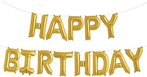 Avkeyy Happy Birthday Balloons Banner,Foil Balloons Letters Balloons Mylar Balloons for Birthday Party Decoration 16'' Birthday Decoration Balls Pack of 13