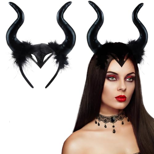 XIMEY Diadema Cuerno de Diablo 1 Pieza Cuernos Malefica, Sombrero
