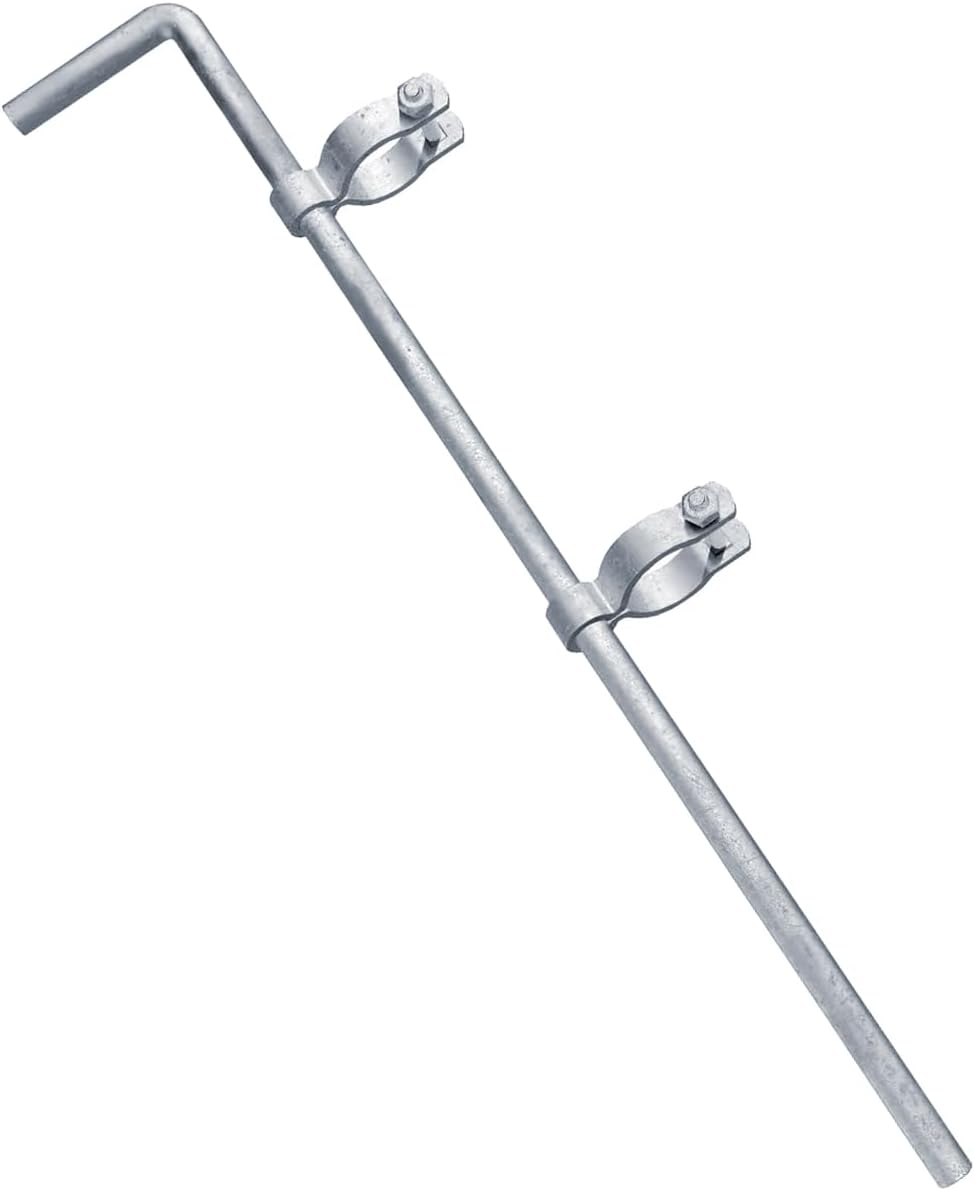 1-3/8" × 32" Gate Drop Rod, Galvanized Steel Gate Cane Bolt for Chain Link Fence, with 2pcs 1-3/8" Female gate Frame Hinge.