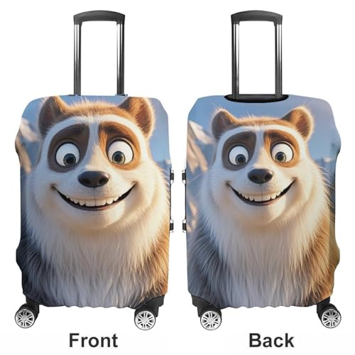 Smiling Animal Luggage Cover, Elastic Luggage Protector Fits 19-32in Suitcases, Washable & Anti-Scratch Suitcase Cover for Men Women L3