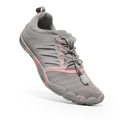 Nortiv 8 Athletic Hiking Water Shoes For Women Qucik Dry Barefoot Walking Kayaking Surfing Training Beach Shoes Size 9 Light Grey/Peach Snws231W #TOP4