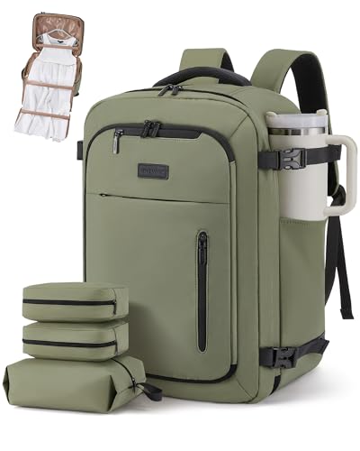 LOVEVOOK Travel Backpack for Women Men with Garment Bag, 40L Carry on Backpack as TSA Personal Item Flight Approved, Luggage Daypack Fits 17.3" Laptop, Overnight Business Weekender Travel Essential