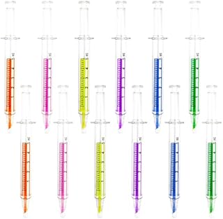 12 Syringe Highlighter Pens Novelty Nurse Injection Marker Pen with Bright Multicolor Fluorescent Ink Lovely Watercolor Pens School Stationery Office Supplies for Student Office Classroom Home