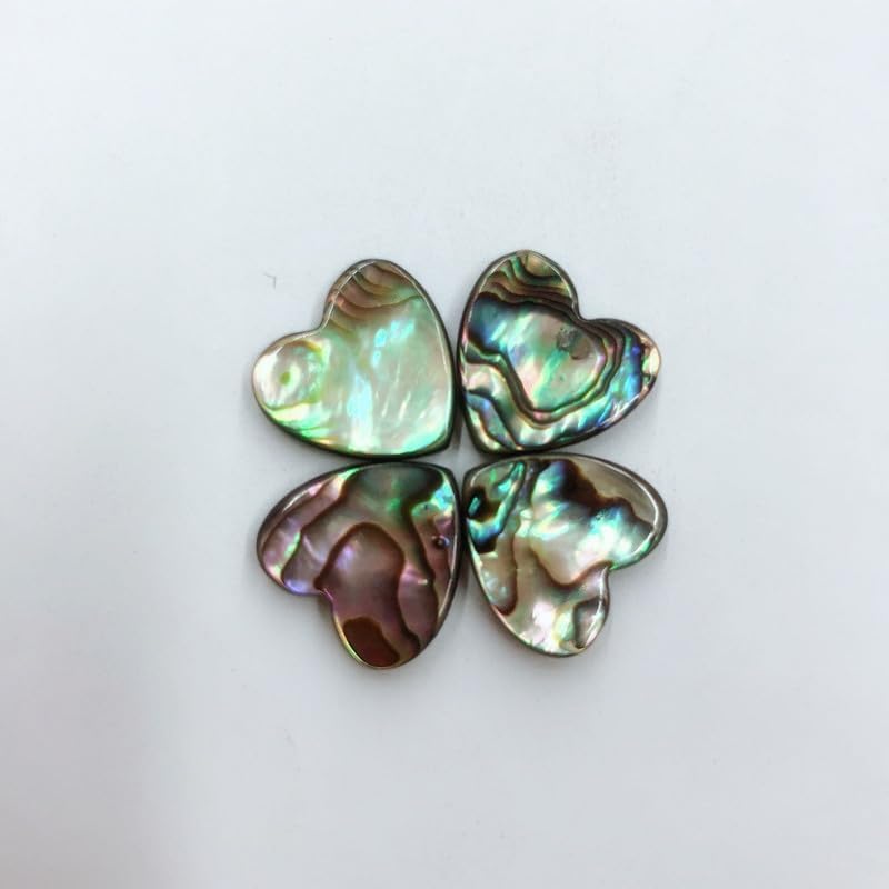 Miniatura 6 de 20 cuentas de corazón con cuentas de concha de abulón natural, cuentas planas sueltas de abulón, cuentas para hacer joyas