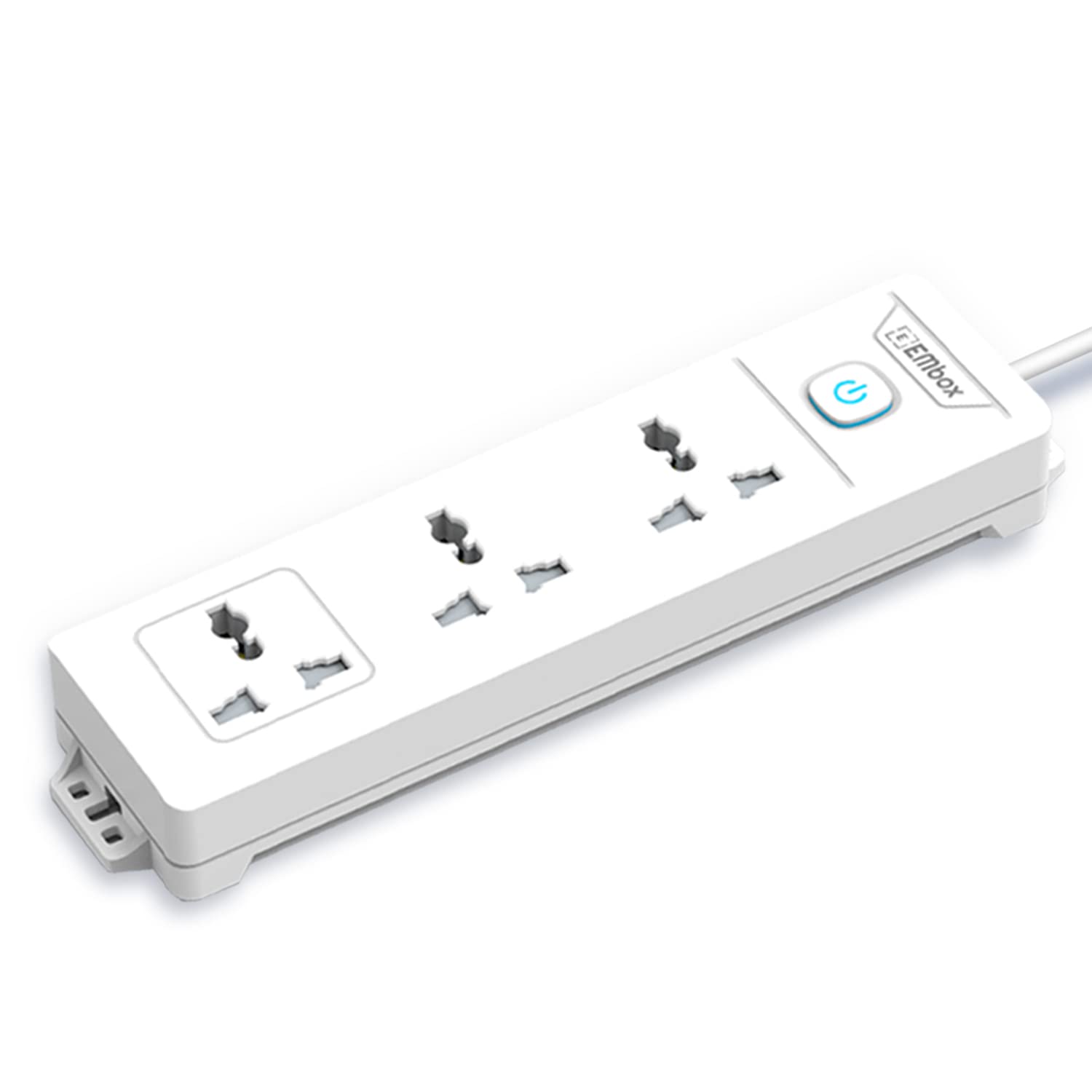 EMBOX Extension Board with Switches 1500 W, 3 Universal Sockets, Master Switch,6 amp Spike Guard, LED Indicator and Safety Shutter, 2 Meter