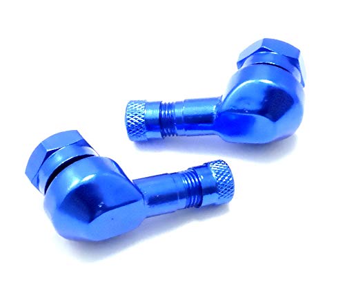 2x Motorrad Alu Winkelventil Blau 11,3mm Ventile Eckventil Ventil Motorrad