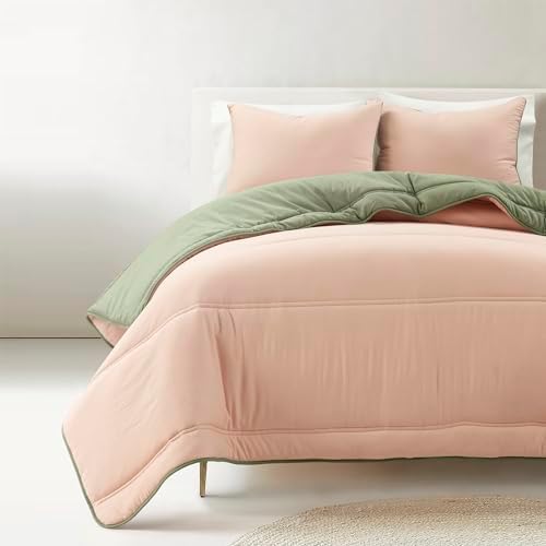 Lush Decor Oslo Soft Reversible Quilted Comforter Set, 3 Piece Se...