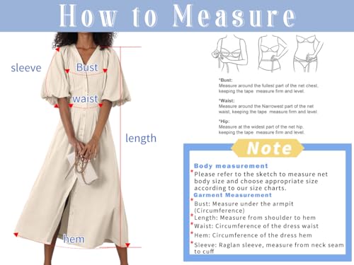 Image of chouyatou Women Summer Puff Sleeve Button Down Shirt Dress Flowy Elegant Business Casual Midi Long Dress