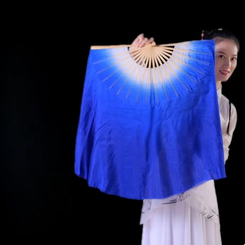 Éventail de danse droite Yangge en imitation soie de 51 cm pour chorégraphie