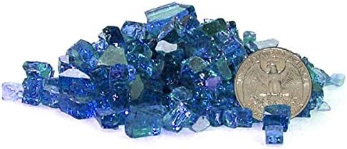 Panacea Fire Glass, Cobalt Blue, 10 lbs., Tempered Fire Pit Glass for Propane or Wood Fires, Reflective Decorative Fireplace Glass for Fire Pits and Hearths