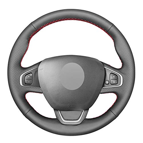 ZHHRHC Hand-Stitched Leather Car Steering Wheel Cover, for Renault Clio 4 (IV) 2016-2019 Captur 2016-2019 Captur 2016-2019