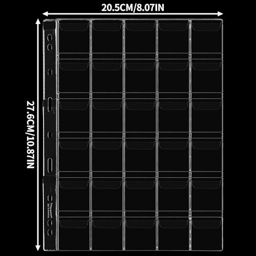 300 Pockets Standard 9-Loch Münzeinlagen für Münzen, 10 Blatt (34mm X 38mm Each Pocket) CS03130