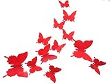 ALLICERE 12Pcs 3D Butterfly Removable Wall Decals DIY Home Decorations Art Decor Wall Stickers Mural