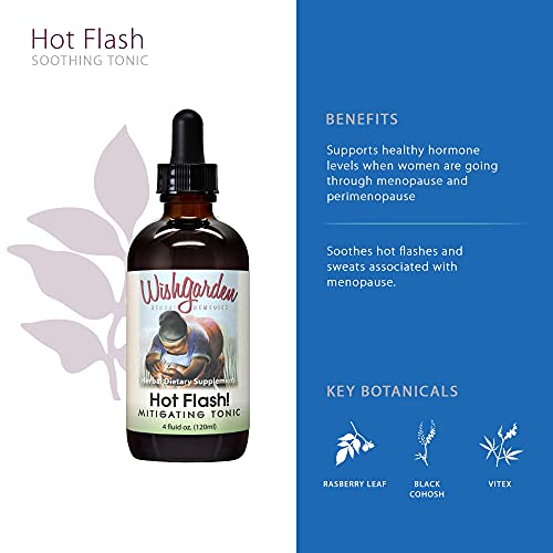 Wishgarden Herbs Hot Flash Mitigating Tonic - Natural Herbal Hot Flash Relief & Night Sweats Supplement With Black Cohosh & Vitex Berry Supports Healthy Hormone Levels, Menopause Relief For Women, 2Oz #TOP2