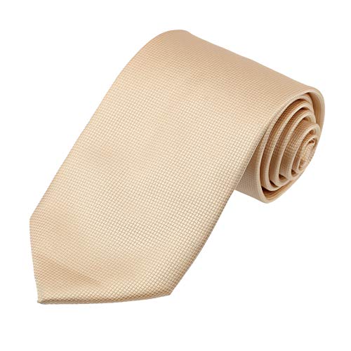 Dan Smith Mens Tie Set Polyster Cotton Formal Neck Tie Plaid Beige Ties DAA3C01H Beige