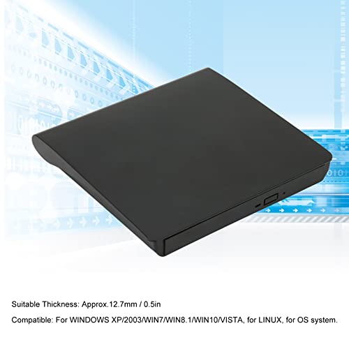 Septpenta Unidad de DVD Externa Enclosure, USB3.0 Compatible con Velocidad de Transferencia de 5 Gbps, Unidad Óptica Externa SATA de 12,7 MM, Plug and Play Adecuado para Win7/Win8.1/Win10/Vista - imagen 3