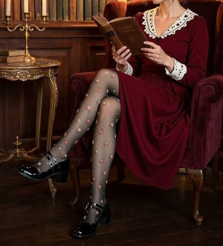Image of Sahabowi Women's Sheer Tights, High Waist Pantyhose, Vintage Control Top Stockings,Shaping Pantyhose Slimming Butt Lifting