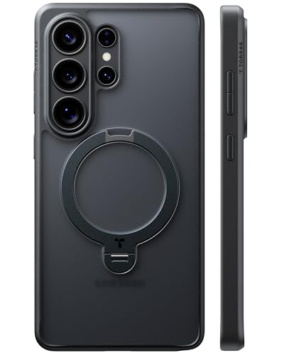 TORRAS Q3 Spin for Samsung Galaxy S26 Ultra Case with 360 Magnetic Stand Fit for Magnetic 4X Military-Grade Shockproof S26 Ultra Phone Case with Kickstand Translucent Frosted Black