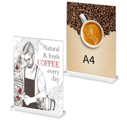 Acrylic Menu Holder for Restaurants, Cafes, Offices - A4 Size Table Display (30.5 × 21.1 cm)