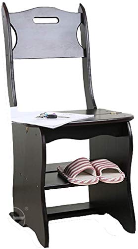 Tabouret d'escalier multifonctionnel pliant DASHADAO en bois massif à 4 marches pour la maison