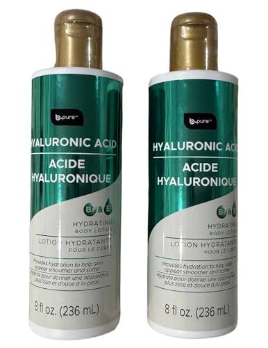 Hyaluronic Acid Hydrating Body Lotion with Vitamin B3 and E, 8 fl oz, 2-Pack