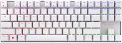 Cherry MX 8.2 TKL Wireless Gaming Keyboard. Compact TenKeyLess. Mechanical 87 Keys RGB Backlit Keys ABS Keycaps. MX Red Switch. Aluminum Carrying Case Included.