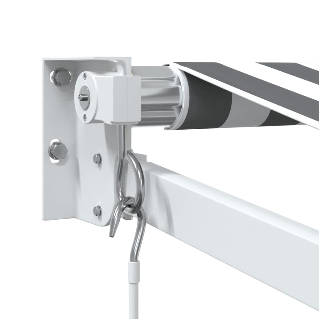 Toldo retráctil antracita y blanco, 3,5 x 2,5 m, toldo de aluminio articulado con soporte de pared, resistente a los rayos UV