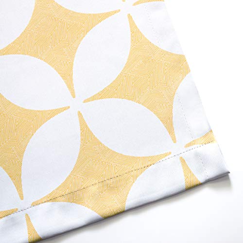 Driftaway Amelia Retro Geo Pattern Round Circle Star Print Blackout Valance Rod Pocket Curtain Single 52 Inch By 18 Inch Plus 2 Inch Header Yellow #TOP3