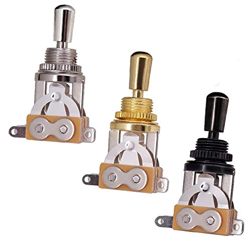 Black Electric Guitar 3 Way Toggle Switch Pickup Selector Switch With Brass Tip Knob #TOP2