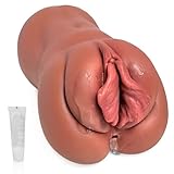 Realistische Masturbator, Taschenmuschi mit großen Schamlippen, 5D-Vagina & Anal-Kanal, 720g Füllgewicht, Hautnahe Textur, Tragbares Erotiksexspielzeug für Männer