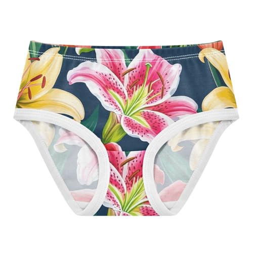 Durable Toddler Underwear Custom 2t Cotton Panties Little Girl Colorful Floral Green Leaves Underpants Briefs